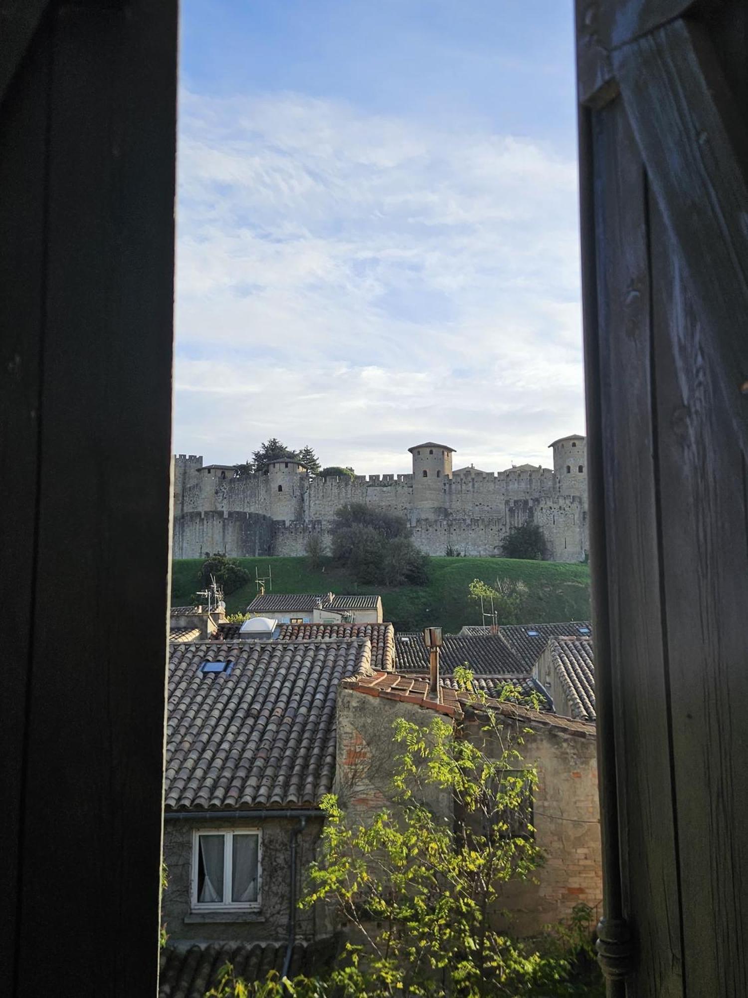Vue Cite Medievale Castel View Carcassonne Buitenkant foto